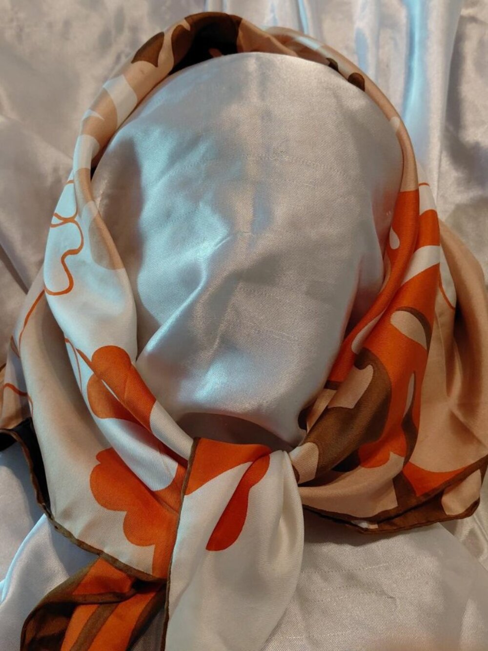 Vintage TRIANGLE Multicolor Hand-Painted Square Silk Scarf